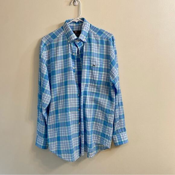 Vineyard Vines Plaid Long Sleeve Button Down 100% Cotton Tucker Shirt Mens Small - Picture 1 of 16